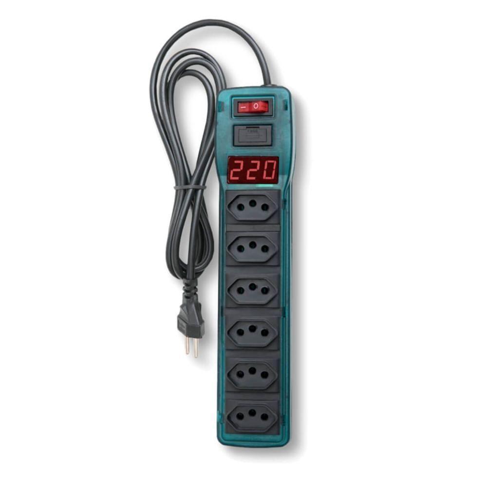 Filtro De Linha Powe Line 6t Azul Com Voltímetro Digital Bivolt 2200va - 21497 - Multicraft - 1