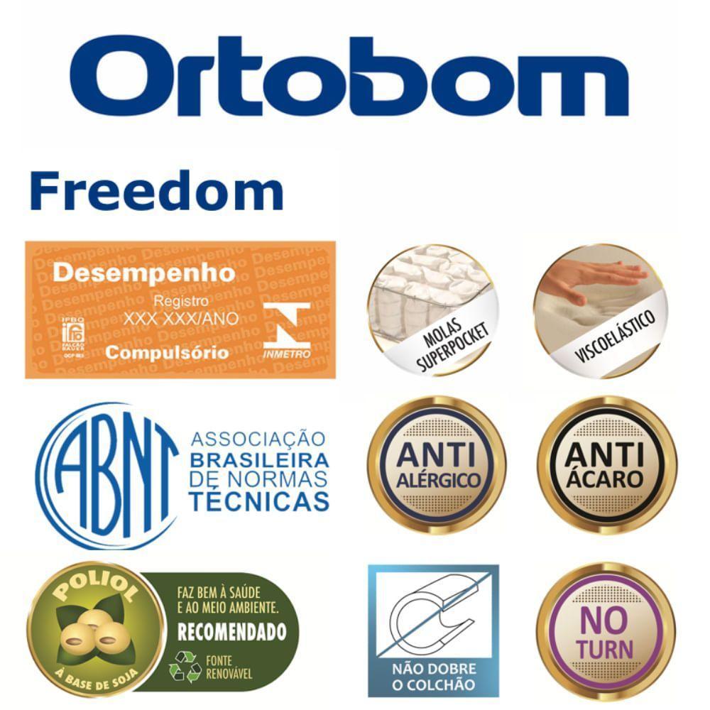 Colchão De Espuma Solteiro Freedom 88x188x32cm - 1041691613 - Ortobom Colchao Freedom Solteiro 88x188x32 - 6