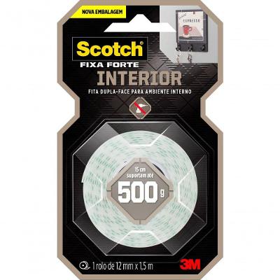 Fita Dupla Face Scotch Fixa Forte Espuma 12mm X 1,5 Metro - Hb004750178 - 3m