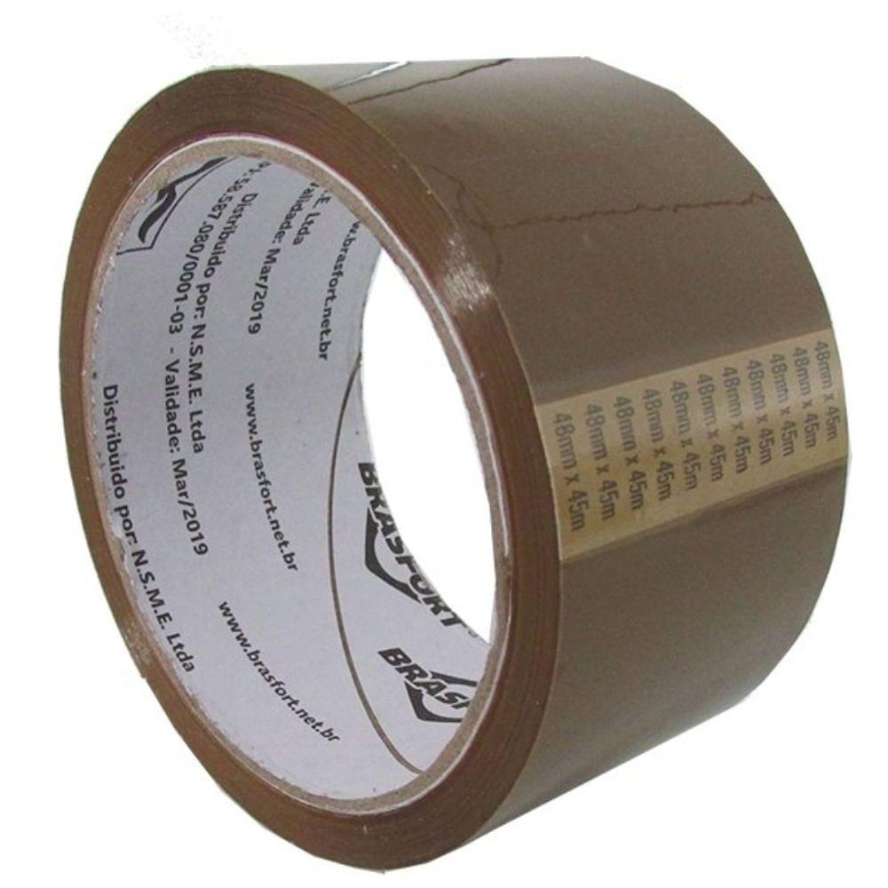 Fita Para Embalagem 48mm X 45 Metros Marrom Para Bancada - 7545 - Brasfort - 1