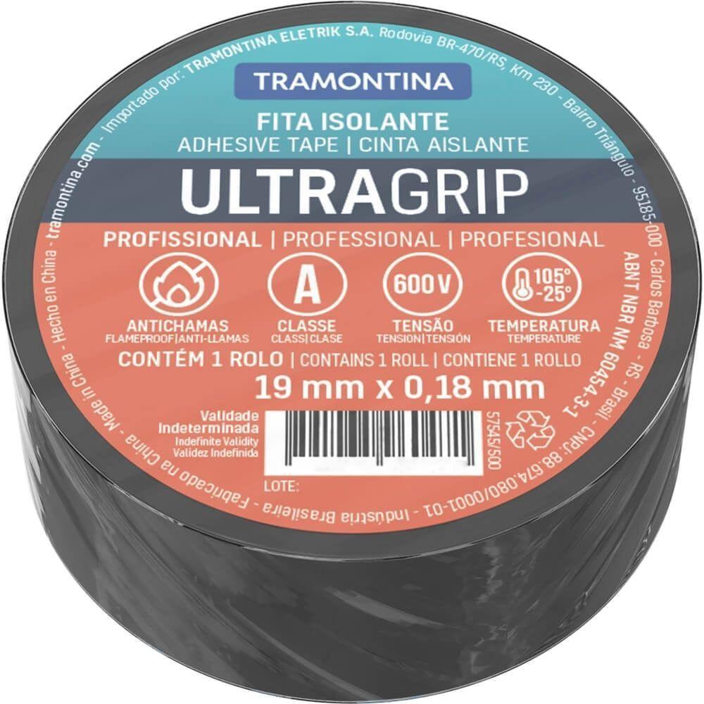 Fita Isolante Preta Classe A 0,18mm X 19mm X 10 Metros - 57545551 - Tramontina - 1