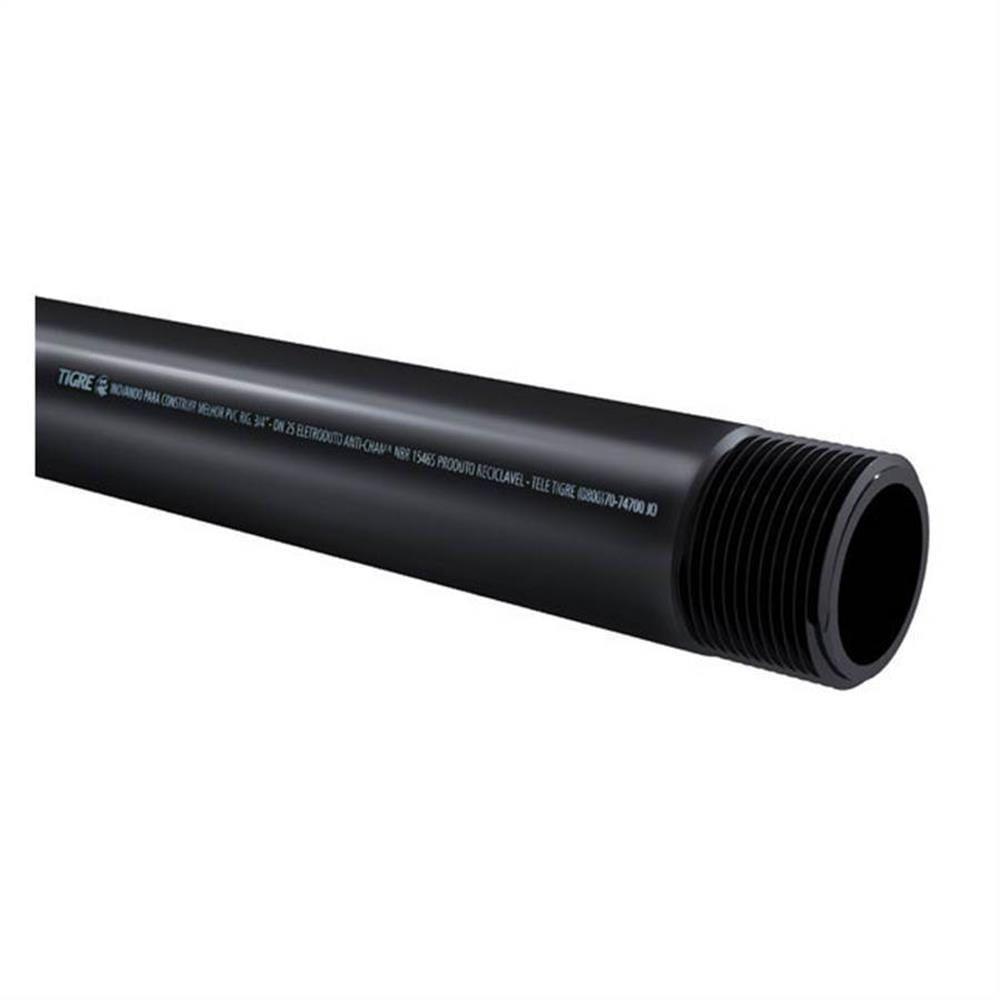 Eletroduto Roscável Pvc 1 1-2"" Com 3 Metros Preto - 14021949 - Tigre Eletroduto Rosc.pvc Preto 1.1-2 Tigre 14021949 - 1
