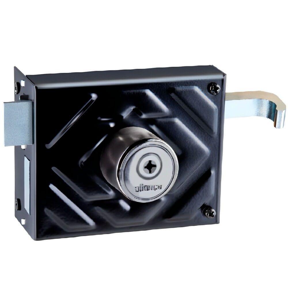 Fechadura Portão Tetra Preto Fosco F1510 - 068554 - Aliança Fech.sobr-port- F1510 Tetra Preto Fosco - 068554 - Aliança - 1