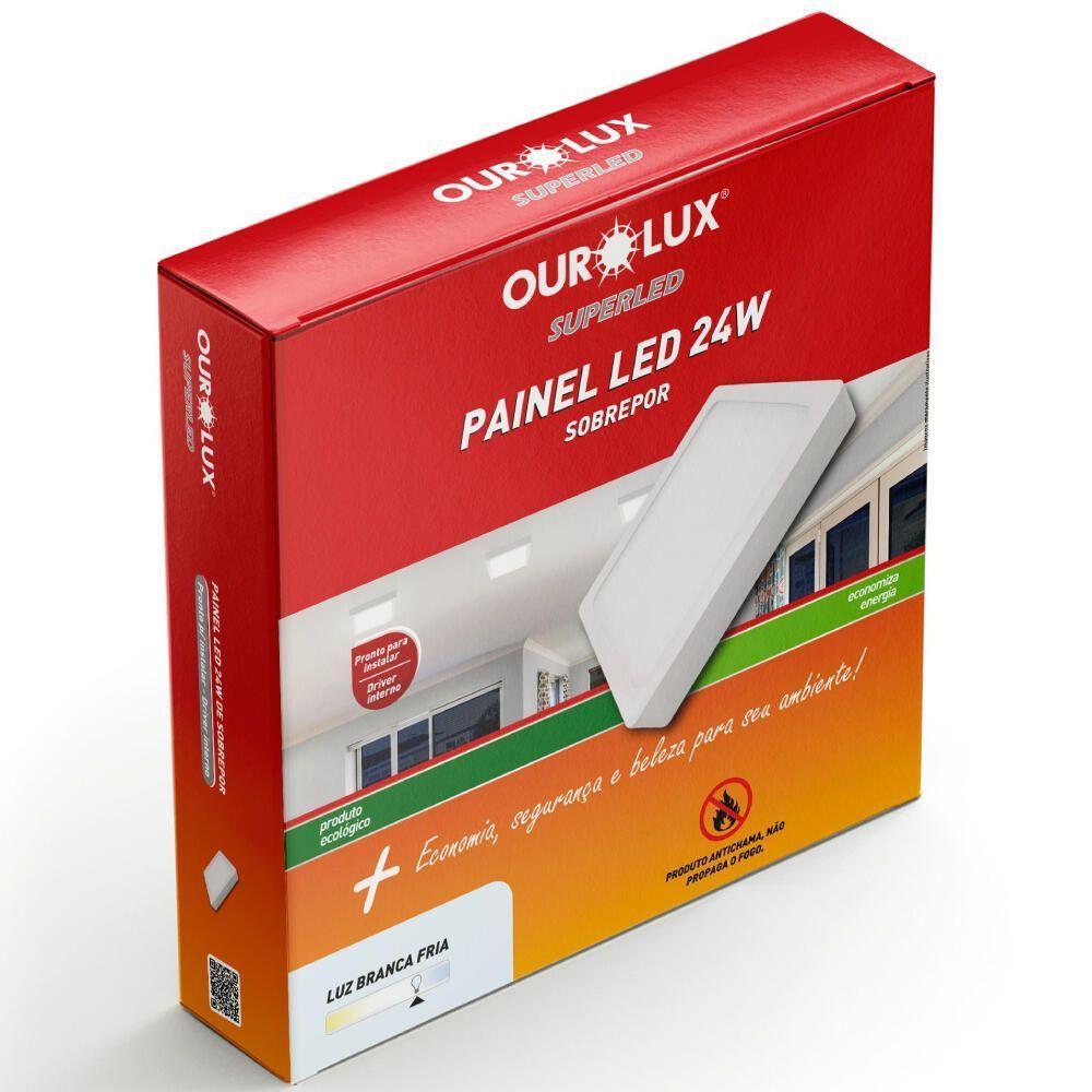 Painel Led Super Eco Sobrepor Quadrado 24 Watts Bivolt 6500k - 02910 - Ourolux - 2