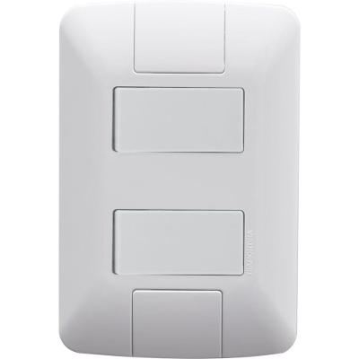 Conjunto 4x2 Com 2 Interruptores Simples De 6 Ampères E 250 Volts Aria Branco - 57241040 - Tramontina