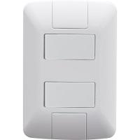 Conjunto 4x2 Com 2 Interruptores Simples De 6 Ampères E 250 Volts Aria Branco - 57241040 - Tramontina - 1