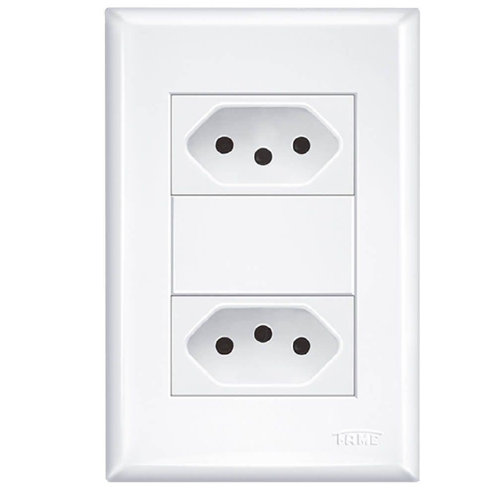 2 Tomadas 2p+t Distanciados 10a 250 Volts Evidence - 2915 - Fame 2 Tomadas 2p+t Distanciados 10a Evidence - 2915 - Fame - 1