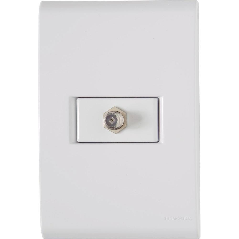 Conjunto Liz Branco 4x2 Com 1 Tomada Tv-sat Coaxial - 57170017 - Tramontina Cj.tomada Tv Sat Tramontina 57170-017 - 1