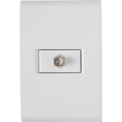 Conjunto Liz Branco 4x2 Com 1 Tomada Tv-sat Coaxial - 57170017 - Tramontina Cj.tomada Tv Sat Tramontina 57170-017