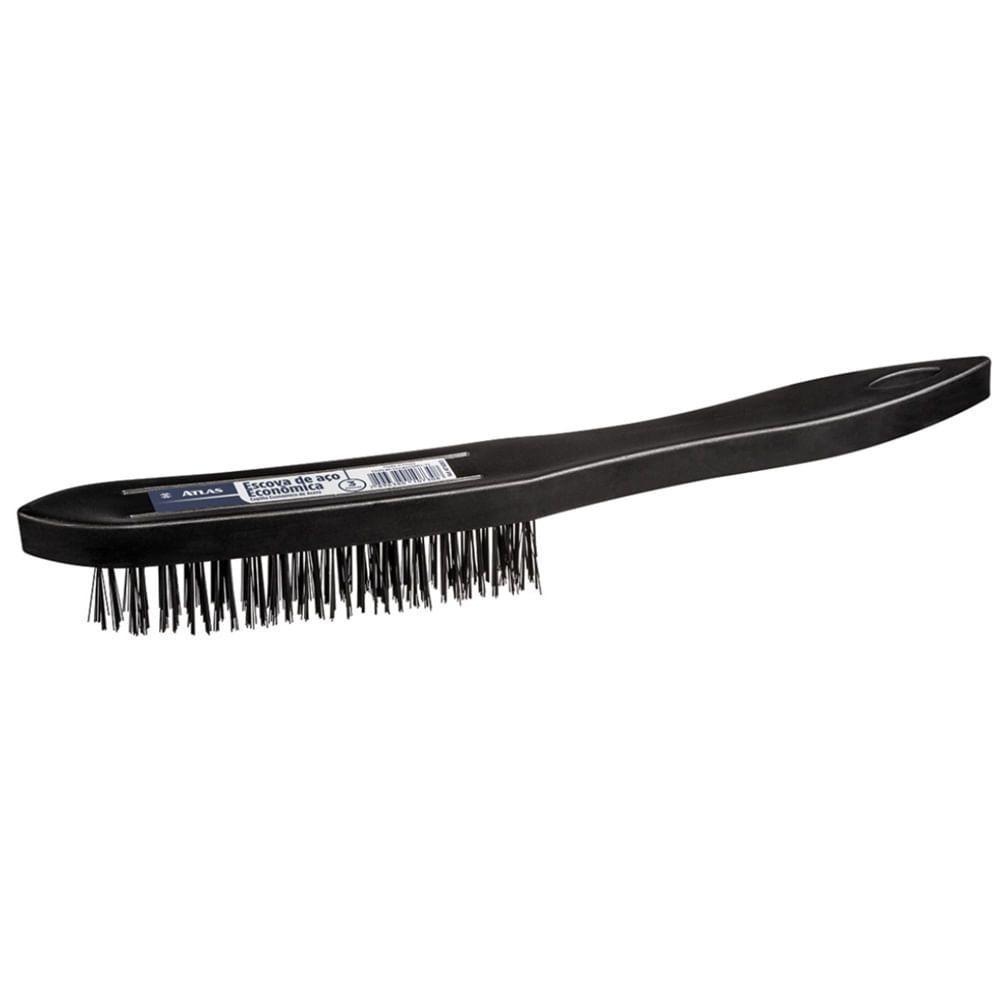 Escova De Aço Econômica Com Cabo De 3 Fileiras - At1820-3 - Pinceis Atlas - 1