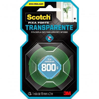 Fita Dupla Face Scotch Fixa Forte Transparente 19mm X 2 Metros - Hb004419881 - 3m
