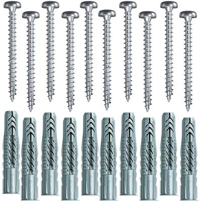 Cartela Com Buchas Ux6 Com Aba E Parafusos Cabeça Panela Com 10 Peças - 602508 - Fischer