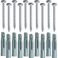 Cartela Com Buchas Ux6 Com Aba E Parafusos Cabeça Panela Com 10 Peças - 602508 - Fischer - 1