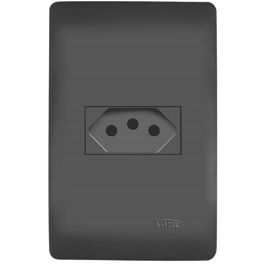 Conjunto Tomada 2p+t 10 Amperes Habitat Black - 4052 - Fame - 1