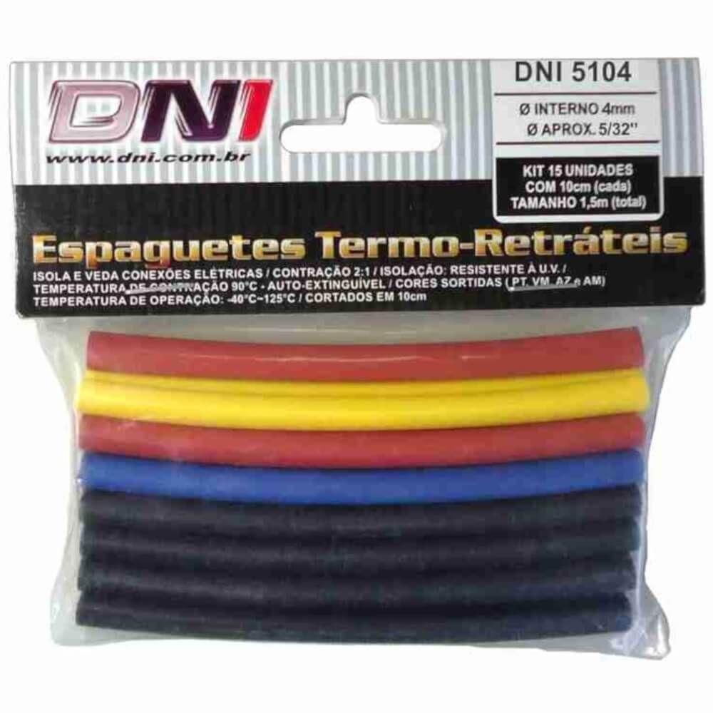Espaguete Termo Retrátil Com 10 Peças 10mm Várias Cores - 5110 - Dani - 1