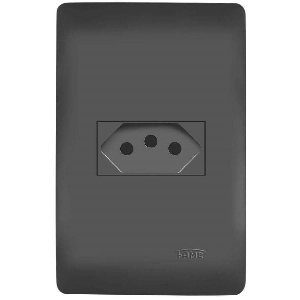 Conjunto Tomada 2p+t 20 Amperes Habitat Black - 4054 - Fame - 1