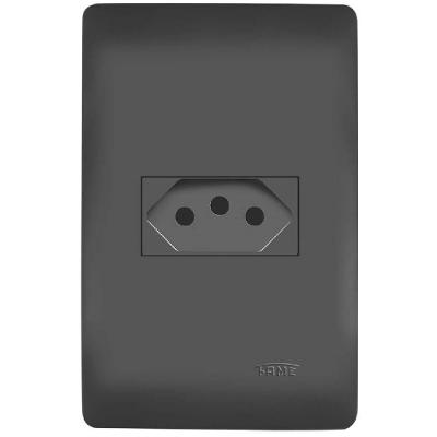 Conjunto Tomada 2p+t 20 Amperes Habitat Black - 4054 - Fame