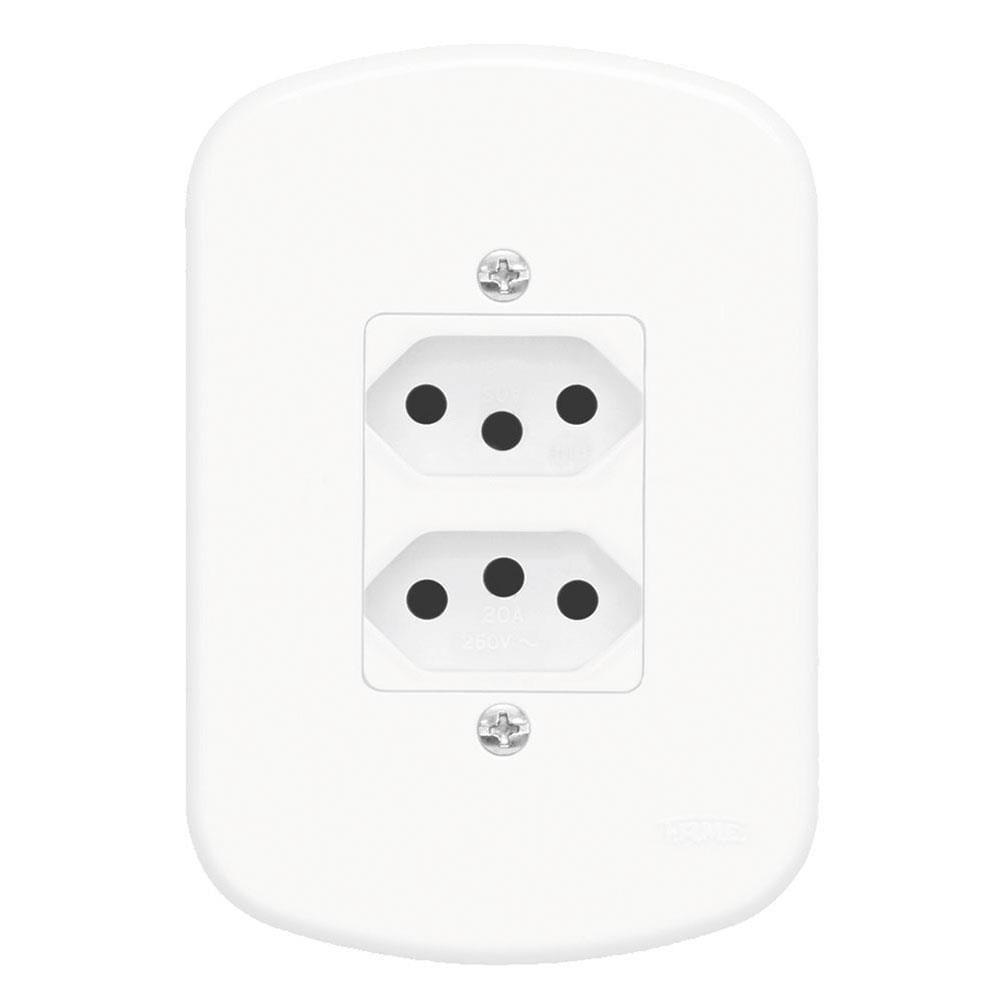 Conjunto 2 Tomadas 2p+t 20a 250 Volts Distanciadas Blanc - 1354 - Fame 2 Tomadas 20a C-placa Blanc 1354 Fame - 1