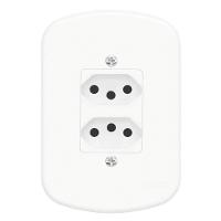 Conjunto 2 Tomadas 2p+t 20a 250 Volts Distanciadas Blanc - 1354 - Fame 2 Tomadas 20a C-placa Blanc 1354 Fame - 1