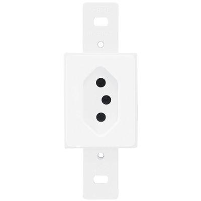 Tomada 2p+t 10a 250 Volts Blanc - 1335 - Fame Tomada Padrao Blanc 2p+t 10a 1335 Fame