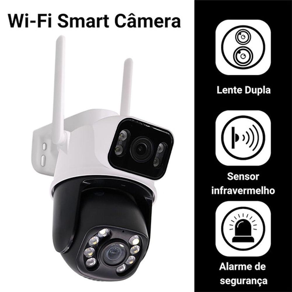 Câmera De Segurança Wifi Ip 2 Em 1 Fixa E Movel Com áudio Visão Noturna - 3
