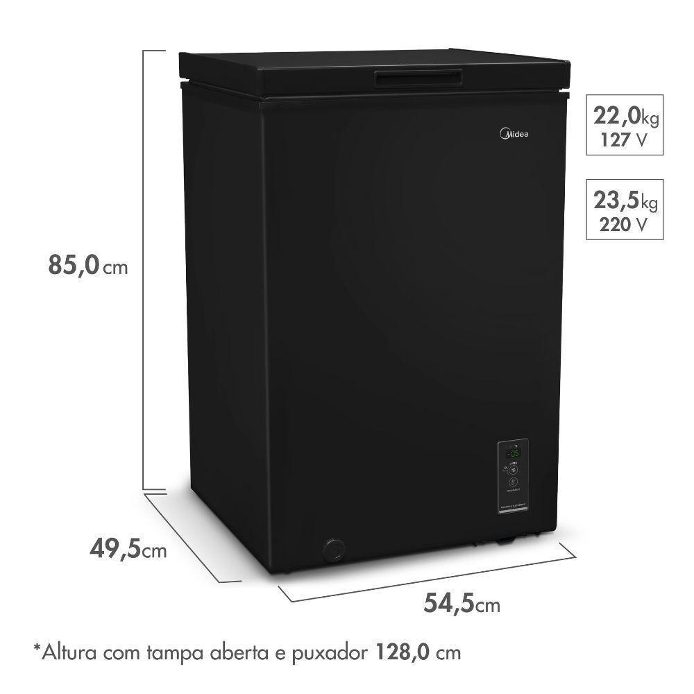 Freezer Cervejeira Horizontal Midea 100L 1 Porta CBA10 Preto 110V - 6