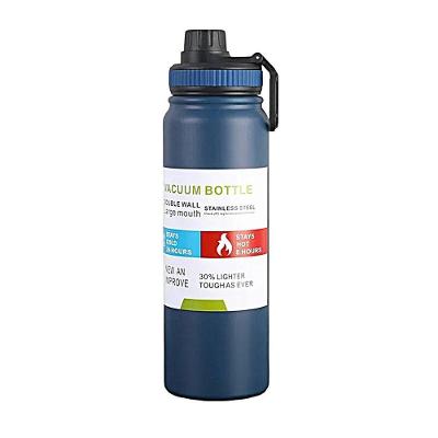 Garrafa Térmica Inox 800ml Com Tampa Azul