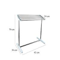 Secador De Roupas Varal De Chão Inox Toalheiro Varanda Lavanderia Quintal Portátil Rack Organizador - 8
