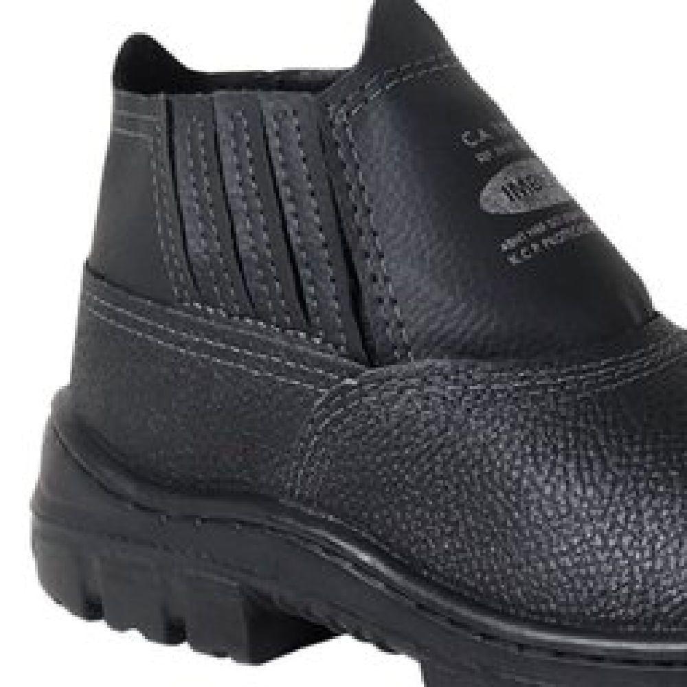 Botina Couro Preto Elástico Sem Bico N°42 - 017831 - Imbiseg Botina Couro Preto Elastico Sem Bico Nº42 Imbiseg - 1
