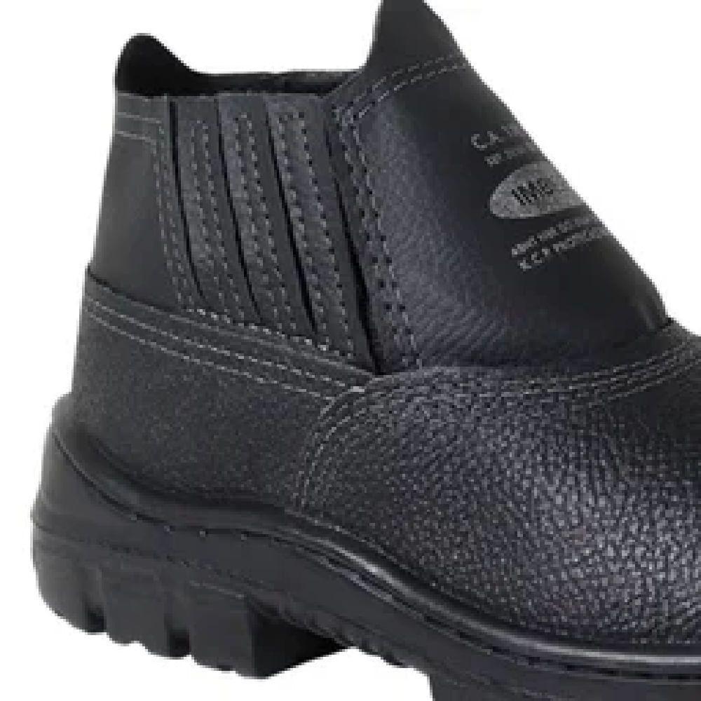 Botina Couro Preto Elásticos Sem Bico N°38 - 017827 - Imbiseg Botina Couro Preto Elastico Sem Bico Nº38 Imbiseg - 2