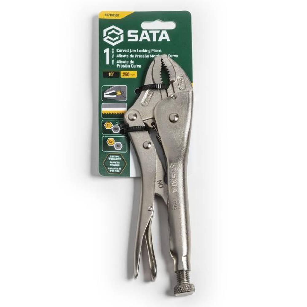 Alicate Pressão Mordente Curvo 10"" - St71103st - Sata Alicate Pressão Mordente Curvo 10" - St71103st - Sata - 1