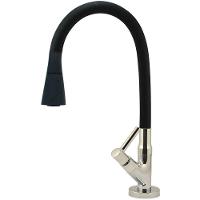 Torneira De Mesa Tubo Gourmet Duplo Cone 1-4 De Volta Preta Para Pia 6170 - 772255 - Stoc - 1