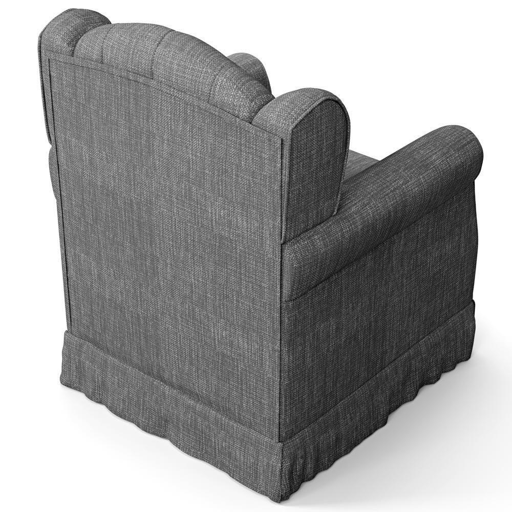 Poltrona De Amamentação Balanço E Puff Lucy P04 Linho Cinza Escuro - Mpozenato - 4