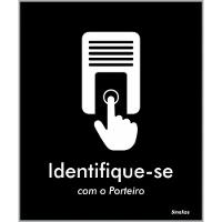 Placa De Poliestireno Store Black 15x18cm Identifique-se Com O Porteiro - Blk10 - Sinalize - 1
