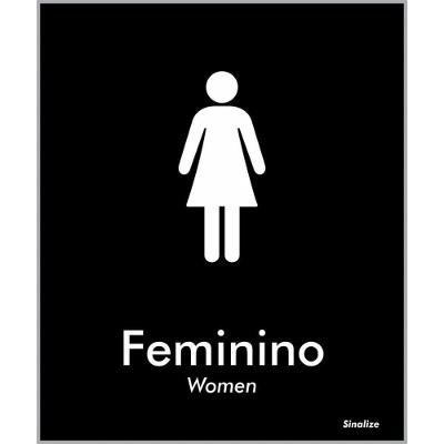 Placa De Poliestireno Store Black 15x18cm Feminino - Blk03 - Sinalize