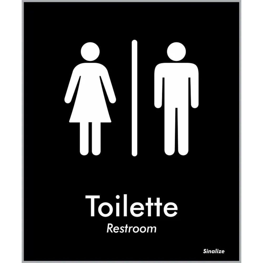 Placa De Poliestireno Store Black 15x18cm Toilette Unissex - Blk04 - Sinalize - 1