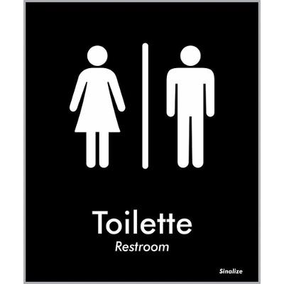 Placa De Poliestireno Store Black 15x18cm Toilette Unissex - Blk04 - Sinalize