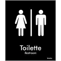 Placa De Poliestireno Store Black 15x18cm Toilette Unissex - Blk04 - Sinalize - 1