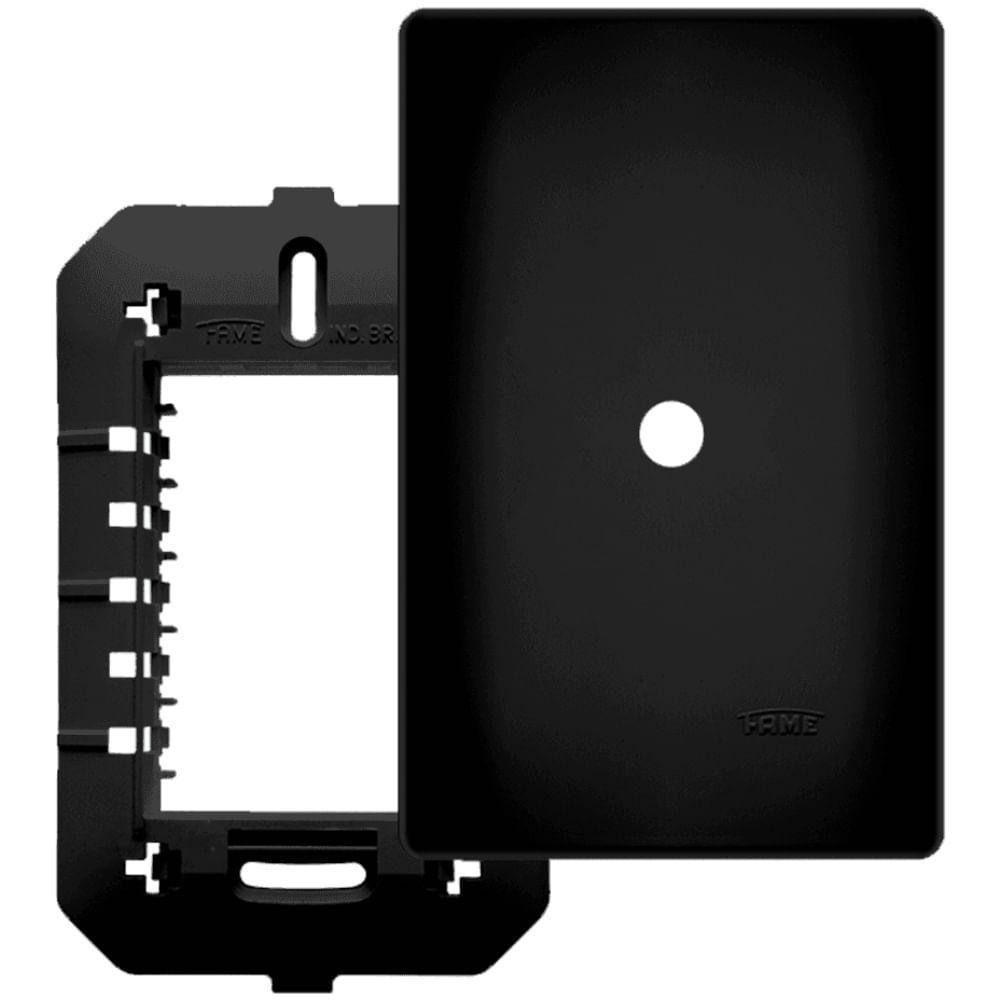 Placa 4x2 Espelho Saída De Fio Habitat Preto - 06440700 - Fame Placa 4x 2 - Saída De Fio Habitat Preta - 06440700 - Fame - 1