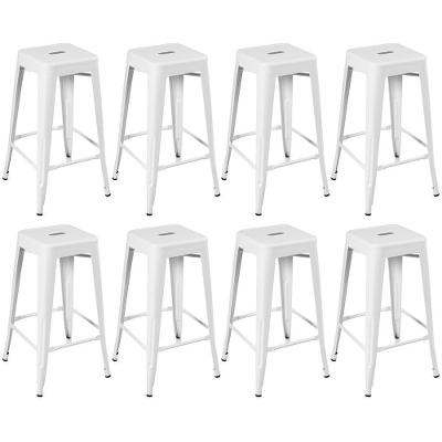 Kit 8 Banquetas Altas Iron Tolix 76 Cm Branco Branco