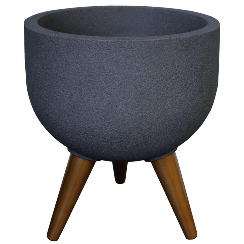 Vaso Redondo Decore Com 33cm Grafite - Jvrdg33 - Japi Vaso Redondo Decore 33 Grafite - Jvrdg33 - Japi - 1