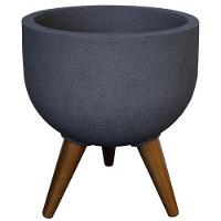 Vaso Redondo Decore Com 33cm Grafite - Jvrdg33 - Japi Vaso Redondo Decore 33 Grafite - Jvrdg33 - Japi - 1