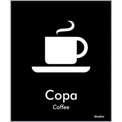 Placa De Poliestireno Store Black 15x18cm Copa - Blk08 - Sinalize