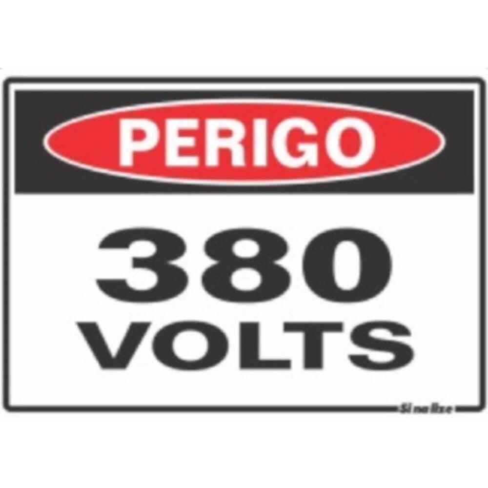 Placa 20x15cm Perigo 380 Volts - 220az - Sinalize Placa 15x20cm Perigo 380 Volts - 220az - Sinalize - 1