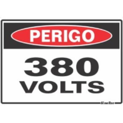 Placa 20x15cm Perigo 380 Volts - 220az - Sinalize Placa 15x20cm Perigo 380 Volts - 220az - Sinalize