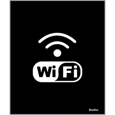 Placa De Poliestireno Store Black 15x18cm Wifi - Blk07 - Sinalize