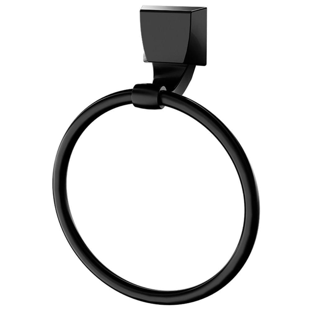 Toalheiro Argola Quadrado Preto 2049 F24 - 7140062 - Lorenzetti - 1