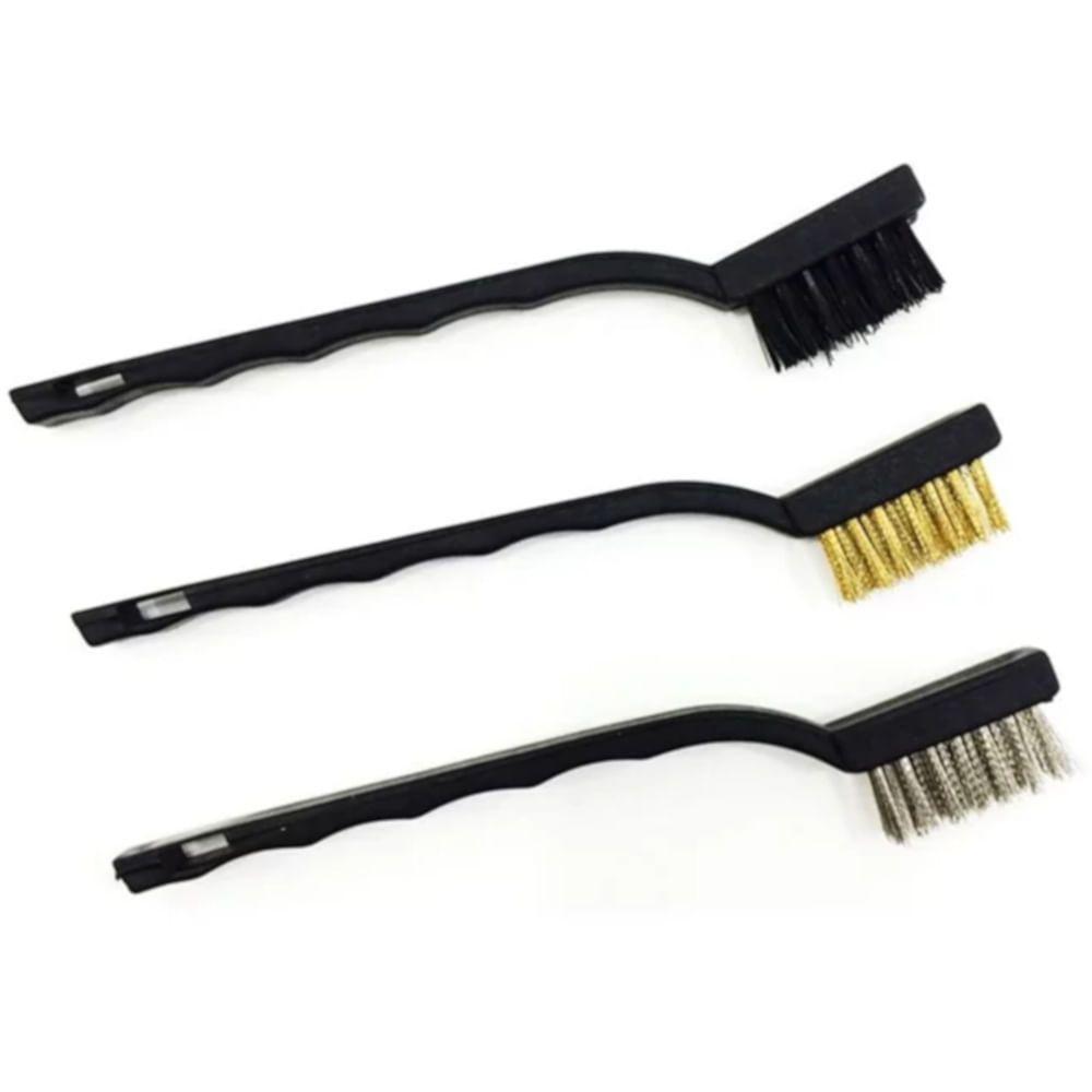 Jogo De Escova De Aço Pequena Com Cabo Plástico 3 Peças - 748609 - Mtx - 1