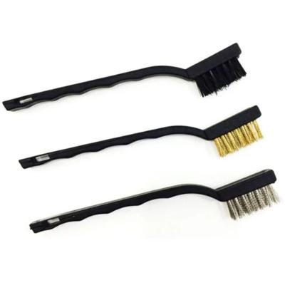 Jogo De Escova De Aço Pequena Com Cabo Plástico 3 Peças - 748609 - Mtx