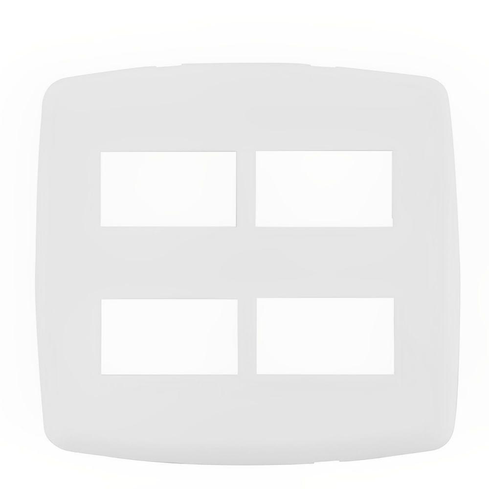 Placa 4x4 4 Modulos Com Suporte Branco - Dc-8100-42 - Dicompel - 1